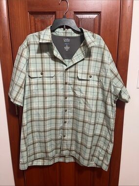 Croft & Barrow Quick Dry Men's Mint Plaid Short-Sleeve Shirt